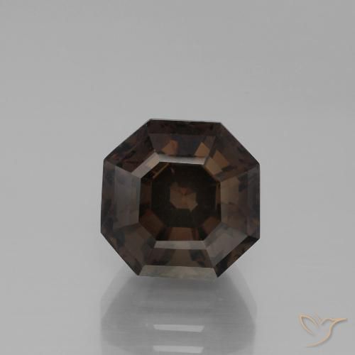 5.90ct 자연스러운 초콜릿 브라운 스모키 쿼츠, 에메랄드 컷, VVS