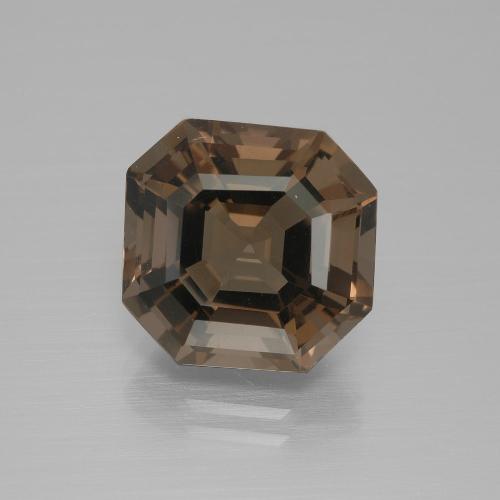 7.27캐럿 천연 브라운 스모키 쿼츠, 에메랄드 컷, 12.4×12 mm, VVS
