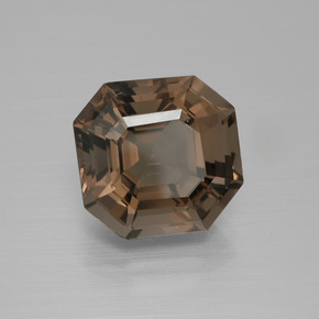 7.27캐럿 천연 브라운 스모키 쿼츠, 에메랄드 컷, 12.4×12 mm, VVS