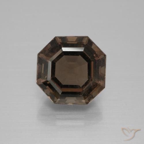 6.56ct 자연스러운 진한 파란색 스모키 쿼츠, 에메랄드 컷, VS