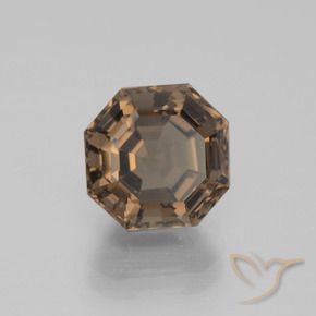 3.70캐럿 천연 미디엄 다크 브라운 스모키 쿼츠, 에메랄드 컷, 9.3×9.1 mm, VVS-VS