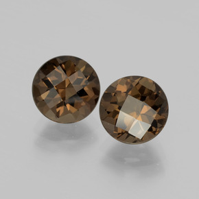 3.84캐럿 천연 웜 브라운 스모키 쿼츠 보석, 라운드 컷, VVS-VS