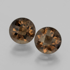 3.36캐럿 천연 히코리 브라운 스모키 쿼츠 보석, 라운드 컷, VVS-VS