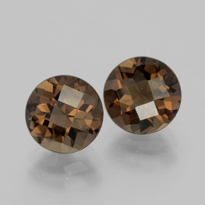 3.36캐럿 천연 히코리 브라운 스모키 쿼츠 보석, 라운드 컷, VVS-VS