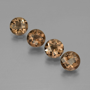 6.25캐럿 천연 진저브라운 스모키 쿼츠 보석, 라운드 컷, 7.88 mm, VVS-VS
