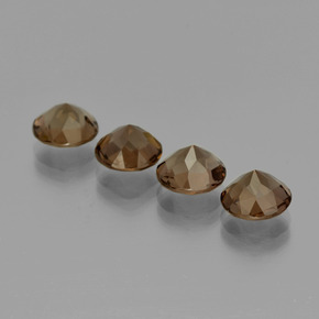 6.25캐럿 천연 진저브라운 스모키 쿼츠 보석, 라운드 컷, 7.88 mm, VVS-VS