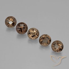 9.34캐럿 천연 진저브라운 스모키 쿼츠 보석, 라운드 컷, VVS-VS
