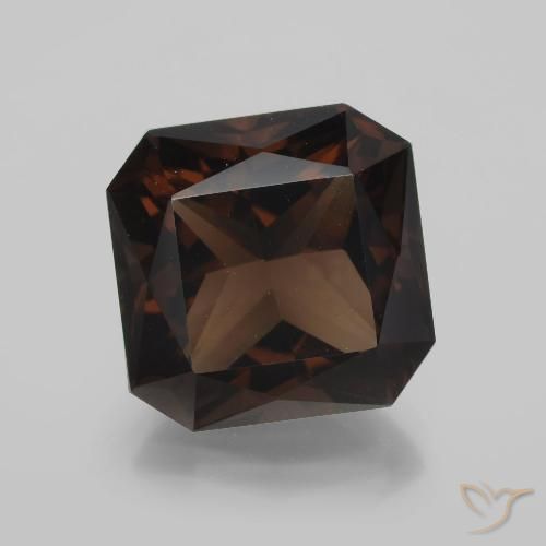 10.44ct 자연스러운 딥 시나몬 브라운 스모키 쿼츠, 에메랄드 컷, VVS