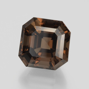 7.21캐럿 천연 붉은빛 브라운 스모키 쿼츠, 에메랄드 컷, 11.2×11.1 mm, VVS-VS