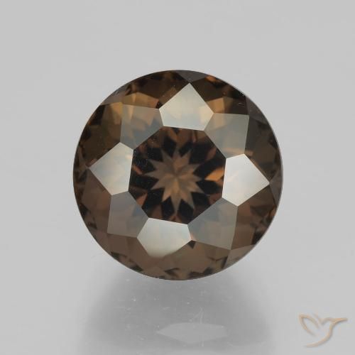 5.16ct 자연스러운 어두운 갈색 스모키 쿼츠, 둥근, VVS