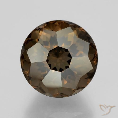 6.76ct 자연스러운 엄버 브라운 스모키 쿼츠, 둥근, VVS-VS
