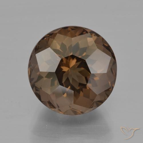 6.63ct 자연스러운 미디엄 브라운 스모키 쿼츠, 둥근, VVS