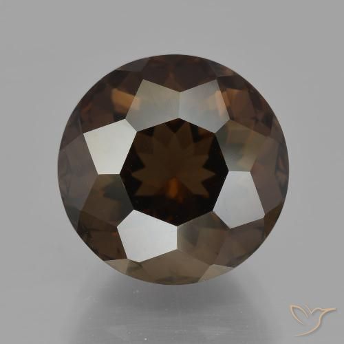 7.27ct 자연스러운 엄버 브라운 스모키 쿼츠, 둥근, VVS-VS
