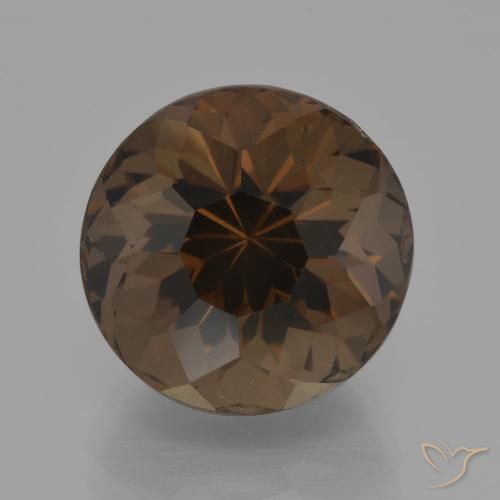 8.77ct 자연스러운 어두운 갈색 스모키 쿼츠, 둥근, VVS