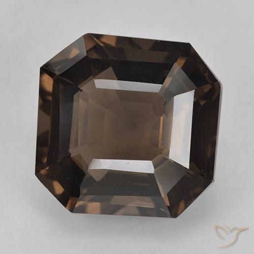 8.33ct 자연스러운 히코리 브라운 스모키 쿼츠, 에메랄드 컷, VVS
