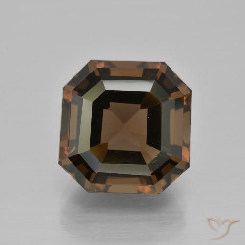 9.54ct 자연스러운 미디엄 브라운 스모키 쿼츠, 에메랄드 컷, VVS