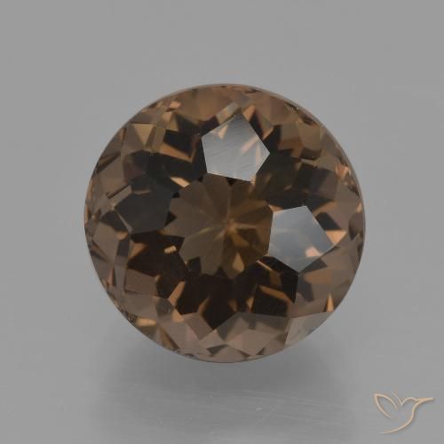 3.27ct 자연스러운 히코리 브라운 스모키 쿼츠, 둥근, VVS-VS