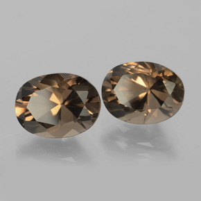 캐럿 천연 브라운 스모키 쿼츠 보석, 타원형 컷, VVS-VS