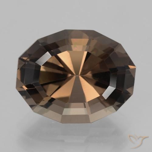 10.50ct 자연스러운 초콜릿 브라운 스모키 쿼츠, 타원형, VVS