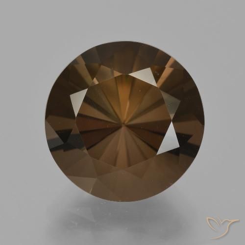6.97ct 자연스러운 어두운 갈색 스모키 쿼츠, 둥근, VVS