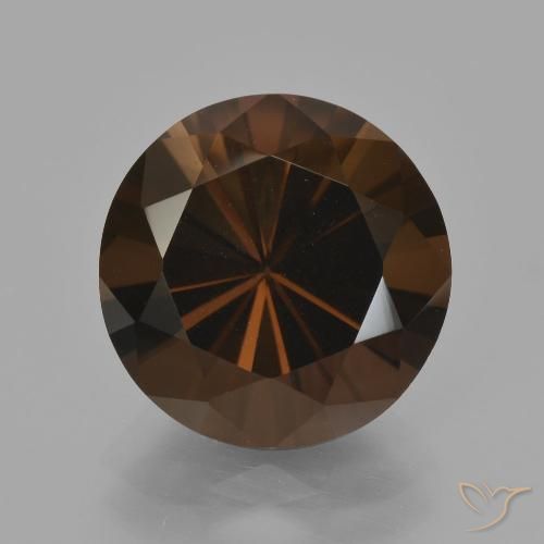 6.07ct 자연스러운 히코리 브라운 스모키 쿼츠, 둥근, VVS