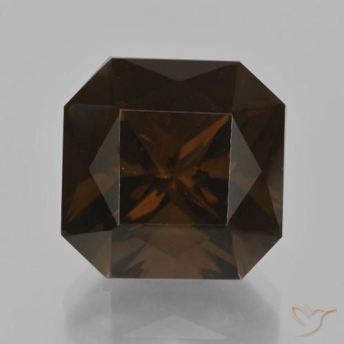 11.02ct 자연스러운 갈색 스모키 쿼츠, 에메랄드 컷, VVS-VS