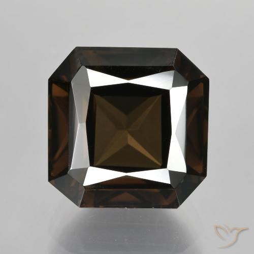 6.35ct 자연스러운 진한 파란색 스모키 쿼츠, 에메랄드 컷, VVS