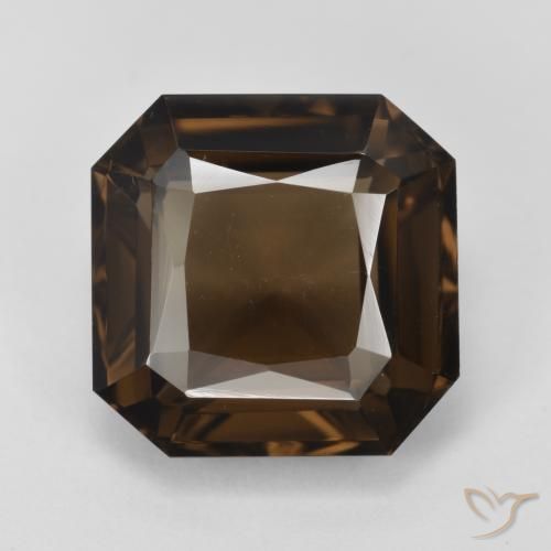 7.41ct 자연스러운 갈색 스모키 쿼츠, 에메랄드 컷, VS