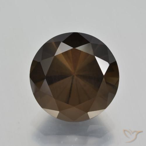 9.41ct 자연스러운 엄버 브라운 스모키 쿼츠, 둥근, VS