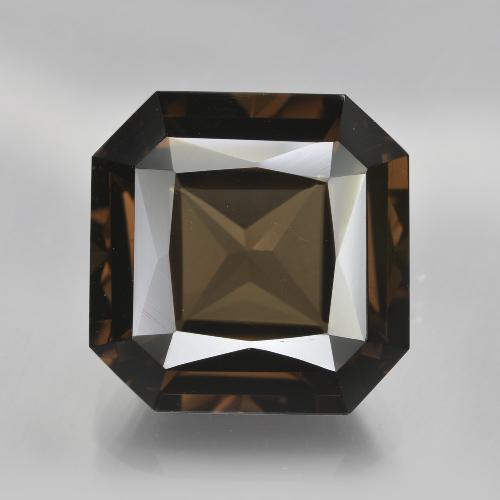 14.50캐럿 천연 엄버 브라운 스모키 쿼츠, 에메랄드 컷, 15.1×15 mm, VVS