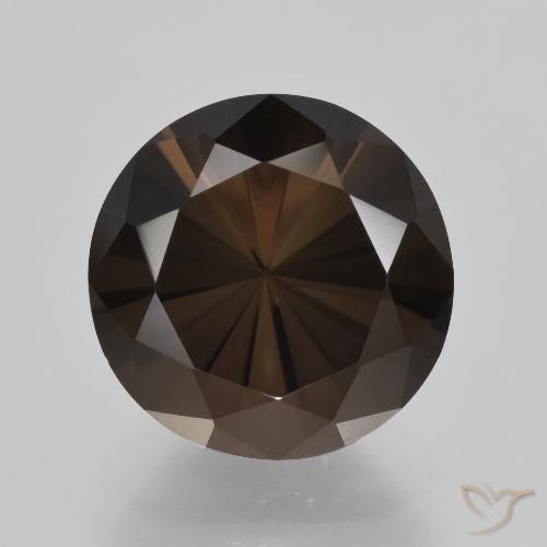 5.53ct 자연스러운 엄버 브라운 스모키 쿼츠, 둥근, VVS