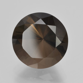 5.77캐럿 천연 히코리 브라운 스모키 쿼츠, 라운드 컷, 11.80 mm, VVS