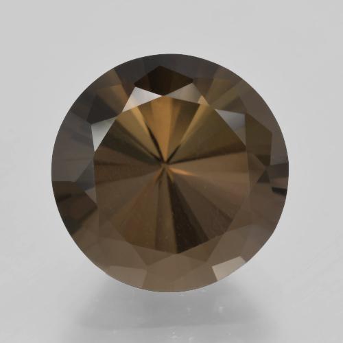 5.91캐럿 천연 다크 브라운 스모키 쿼츠, 라운드 컷, 12.20 mm, VVS