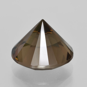 5.91캐럿 천연 다크 브라운 스모키 쿼츠, 라운드 컷, 12.20 mm, VVS