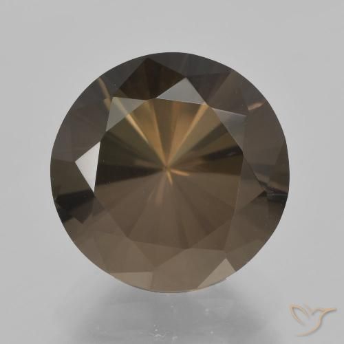 6.15ct 자연스러운 웜 브라운 스모키 쿼츠, 둥근, VVS