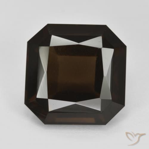 8.90ct 자연스러운 어두운 갈색 스모키 쿼츠, 에메랄드 컷, VVS-VS