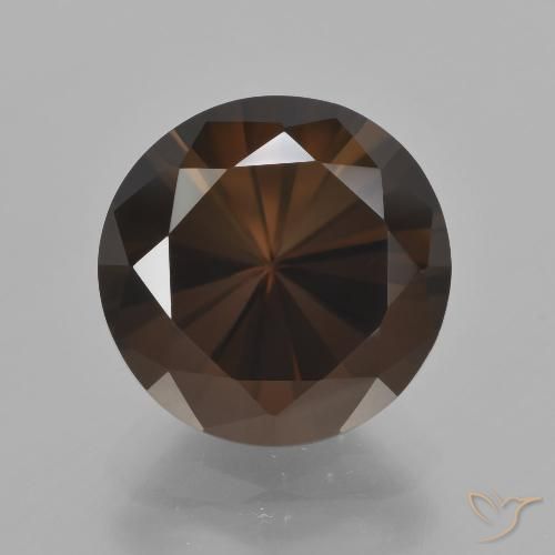 6.34ct 자연스러운 짙은 갈색 스모키 쿼츠, 둥근, VVS