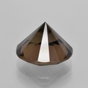 6.57캐럿 천연 딥 브라운 스모키 쿼츠, 라운드 컷, 12.82 mm, VVS
