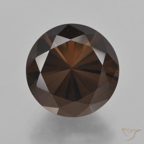 6.99ct 자연스러운 적갈색 스모키 쿼츠, 둥근, VVS