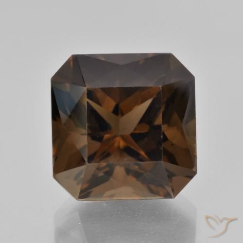 10.01ct 자연스러운 히코리 브라운 스모키 쿼츠, 에메랄드 컷, VVS