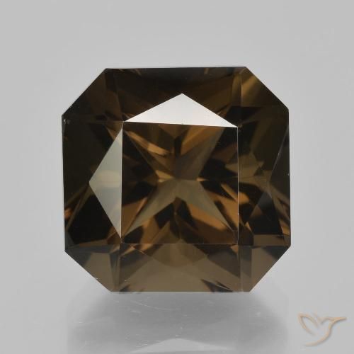 8.90ct 자연스러운 어두운 갈색 스모키 쿼츠, 에메랄드 컷, VVS