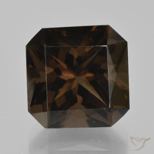 10.15ct 자연스러운 엄버 브라운 스모키 쿼츠, 에메랄드 컷, VVS-VS