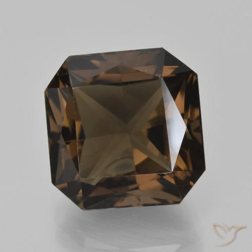10.23ct 자연스러운 초콜릿 브라운 스모키 쿼츠, 에메랄드 컷, VVS-VS