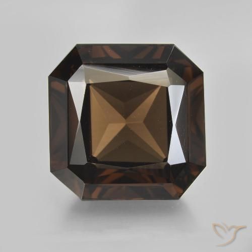 11.09ct 자연스러운 갈색 스모키 쿼츠, 에메랄드 컷, VVS