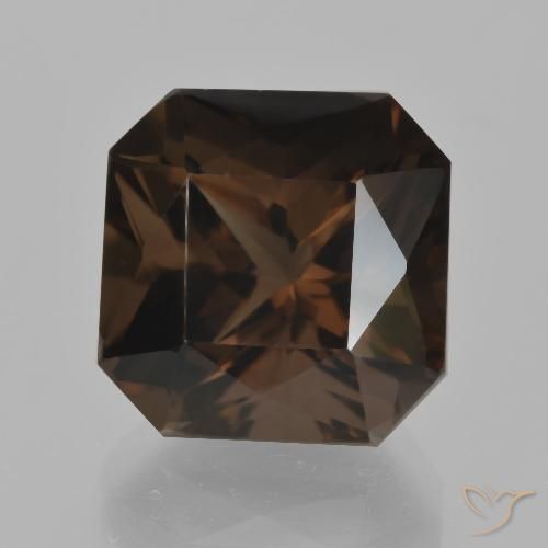 11.09ct 자연스러운 적갈색 스모키 쿼츠, 에메랄드 컷, VVS