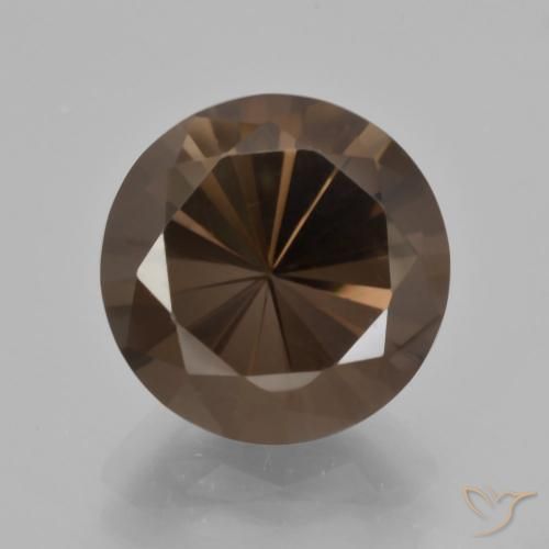 5.97ct 자연스러운 어두운 갈색 스모키 쿼츠, 둥근, VVS