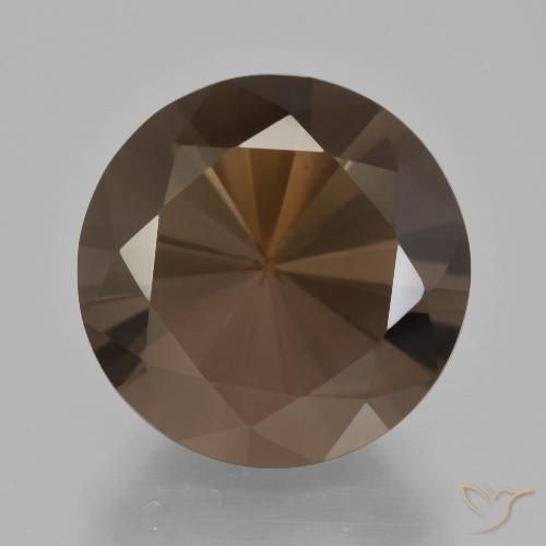 9.31ct 자연스러운 짙은 갈색 스모키 쿼츠, 둥근, VVS