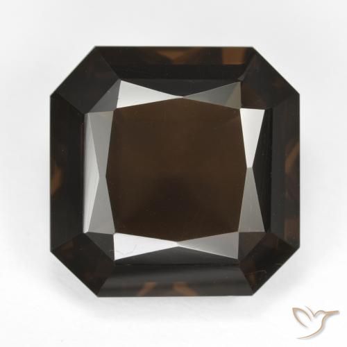 11.86ct 자연스러운 어두운 갈색 스모키 쿼츠, 에메랄드 컷, VVS