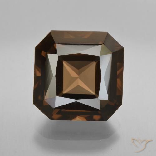 8.21ct 자연스러운 적갈색 스모키 쿼츠, 에메랄드 컷, VVS