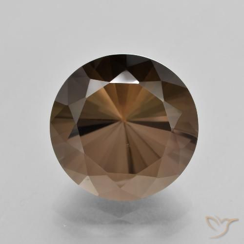 11.32ct 자연스러운 미디엄 브라운 스모키 쿼츠, 둥근, VVS